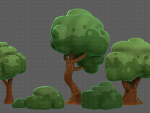 Trees Cartoon V15 3D Model