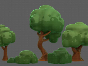 Trees Cartoon V15 3D Model