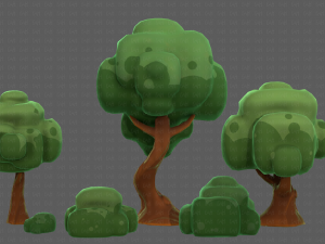 Trees Cartoon V15 3D Model