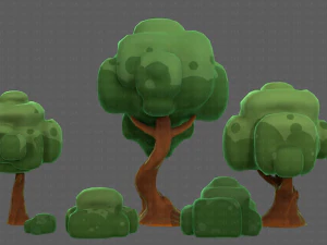 Trees Cartoon V15 3D Model