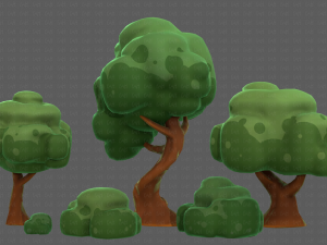 Trees Cartoon V15 3D Model
