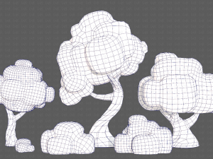 Trees Cartoon V15 3D Model