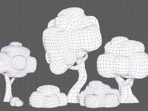 Trees Cartoon V15 3D Model