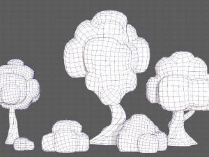 Trees Cartoon V15 3D Model