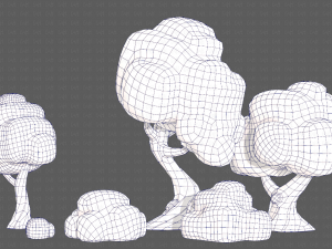 Trees Cartoon V15 3D Model