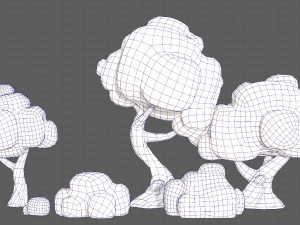 Trees Cartoon V15 3D Model