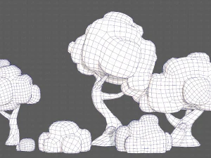Trees Cartoon V15 3D Model