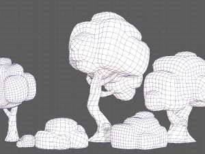 Trees Cartoon V15 3D Model