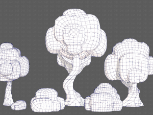 Trees Cartoon V15 3D Model