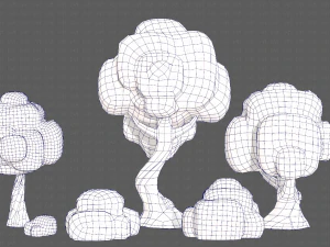 Trees Cartoon V15 3D Model