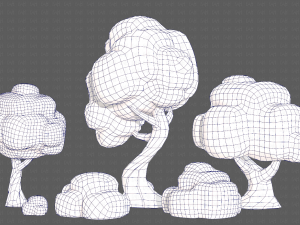 Trees Cartoon V15 3D Model