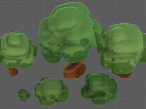 Trees Cartoon V15 3D Model