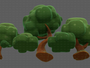 Trees Cartoon V15 3D Model