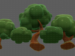 Trees Cartoon V15 3D Model