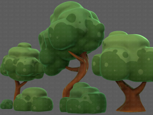 Trees Cartoon V15 3D Model