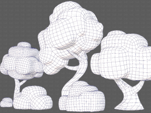 Trees Cartoon V15 3D Model