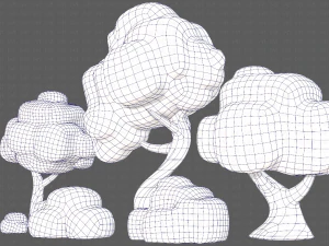 Trees Cartoon V15 3D Model