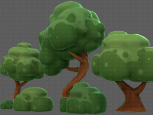 Trees Cartoon V15 3D Model