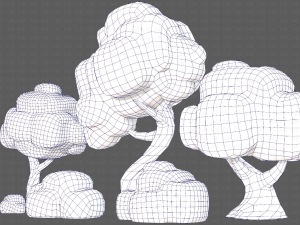 Trees Cartoon V15 3D Model