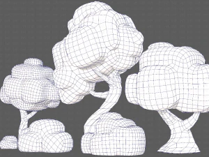 Trees Cartoon V15 3D Model