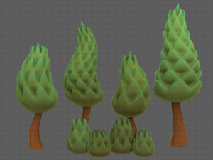 Trees Cartoon V16 3D Модель