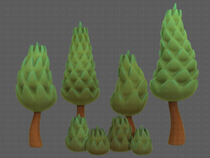 Trees Cartoon V16 3D Модель