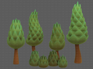Trees Cartoon V16 3D Модель