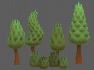 Trees Cartoon V16 3D Модель