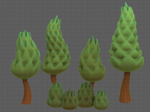 Trees Cartoon V16 3D Модель