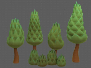 B&auml;ume Cartoon V16 3D Modell
