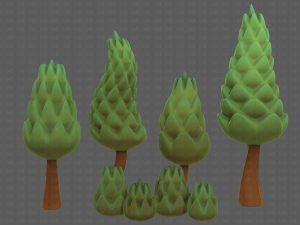 Trees Cartoon V16 3D Модель