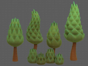 B&auml;ume Cartoon V16 3D Modell