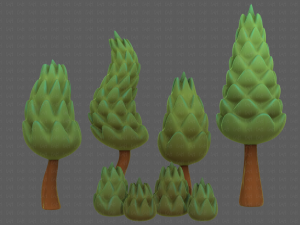 Trees Cartoon V16 3D Модель