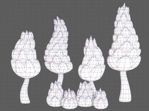B&auml;ume Cartoon V16 3D Modell