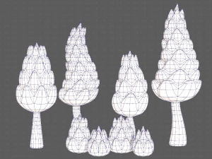 B&auml;ume Cartoon V16 3D Modell