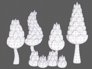 B&auml;ume Cartoon V16 3D Modell