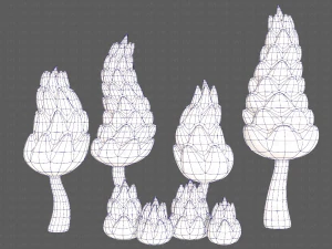 B&auml;ume Cartoon V16 3D Modell
