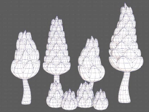 B&auml;ume Cartoon V16 3D Modell