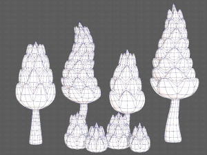 Trees Cartoon V16 3D Модель