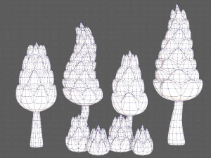 B&auml;ume Cartoon V16 3D Modell