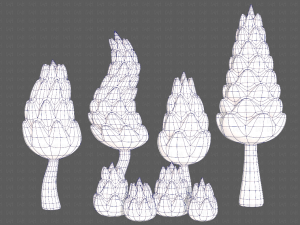 Trees Cartoon V16 3D Модель