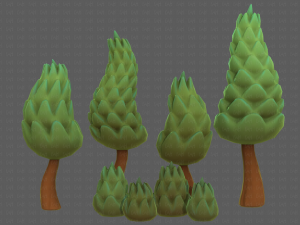 Trees Cartoon V16 3D Модель