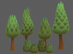 Trees Cartoon V16 3D Модель