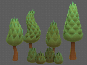 Trees Cartoon V16 3D Модель