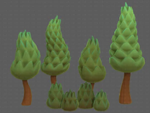 B&auml;ume Cartoon V16 3D Modell