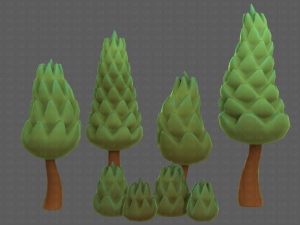 Trees Cartoon V16 3D Модель