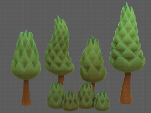 Trees Cartoon V16 3D Модель