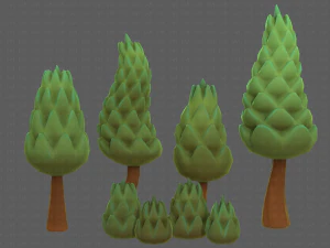 B&auml;ume Cartoon V16 3D Modell
