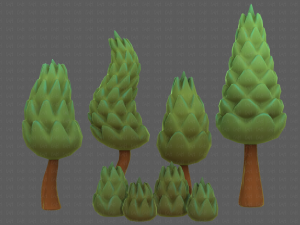 Trees Cartoon V16 3D Модель