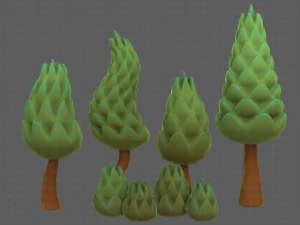 B&auml;ume Cartoon V16 3D Modell
